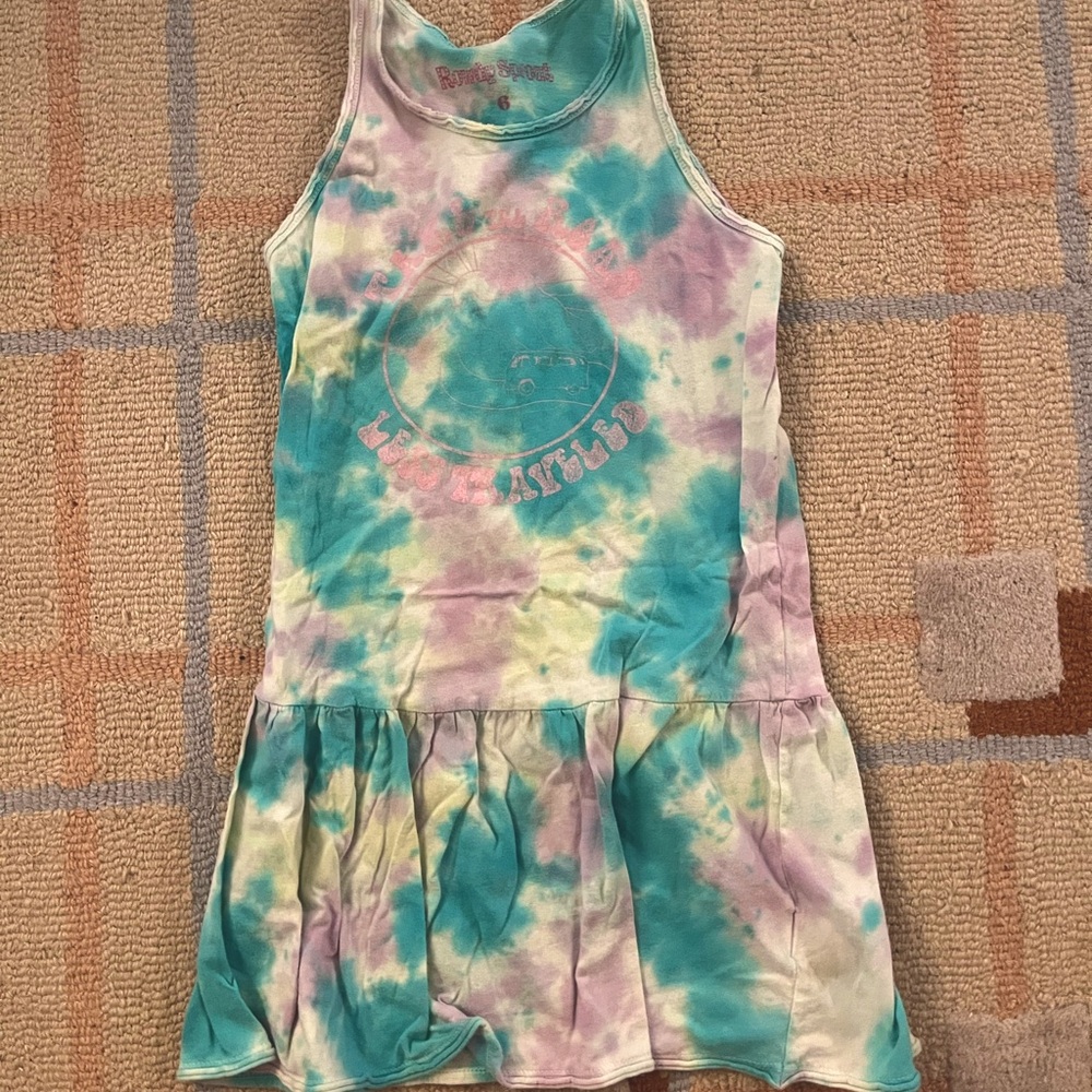 Rowdy Sprouts Colorful Tie-Dye Kids Tank Dress